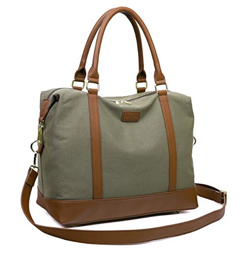 Ulgoo Carry On Duffel Tote Bag Travel Overnight Shoulder Bag In Trolley Handle (Army Green) #TOP4