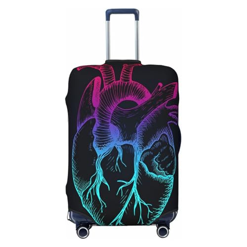 Anatomical Heart Graphics Luggage Cover for Suitcase, Suitcase Cover Protector Fit 25-28 Inch Luggage Travel Accessories, L