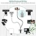 JEBUTU Webcam Stand Camera Mount with Phone Holder& Rotatable Ball Head, 25 Inch Flexible Cell Phone Stand Desk Mount Camera Stand Gooseneck with 1/4