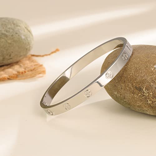 Love Bracelet Cuff 18k Gold Plated Stainless Steel Love Bracelet For Women Novelty And Mother Daughter Bracelet Jewelry Oval Bangle Witness The Of Love Wedding For Couple 5