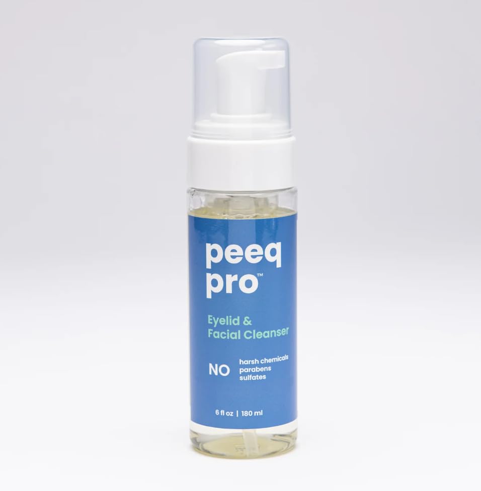 Peeq Pro Eyelid & Facial Cleanser - Instant Foaming Cleanser & Daily Eyelid Wash to Remove Makeup & Buildup (180 mL)
