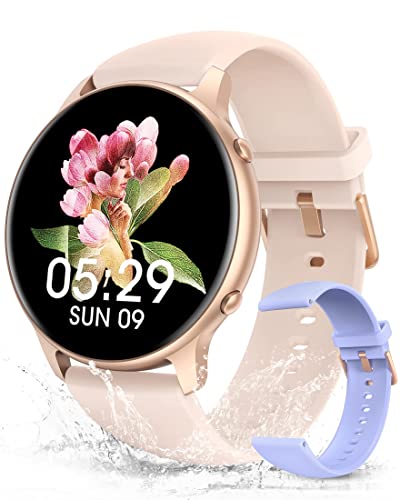 Round Face Smart Watch 2023, 16 Sports Modes Heart Rate SPO2 Sleep Monitor Smartwatch iPhone/Android Compatible, 3ATM Waterproof Fitness Activity Tracker Smart Watches for Women Valentines Day Gifts