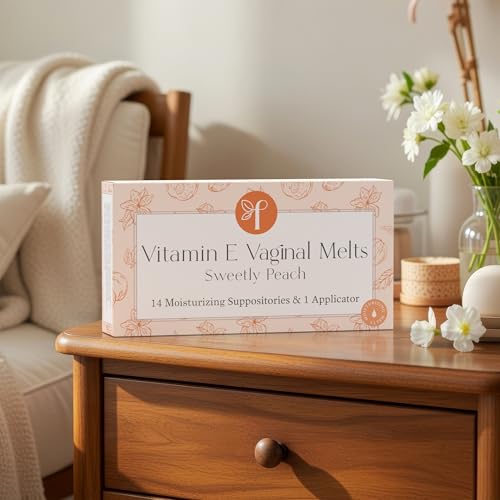 Image of Femallay Peach Scented Vaginal Moisturizing Suppository, 100% Natural Solution for Dryness and Odor, Quick Melting and Long Lasting 14 Suppositories + 1 Applicator, 2-Pack