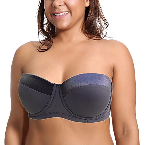 Image of Women's Strapless Bra B /C /D /DD /DDD /G 1 /2 Cup Seamless Plus Size Balconette Bra H059