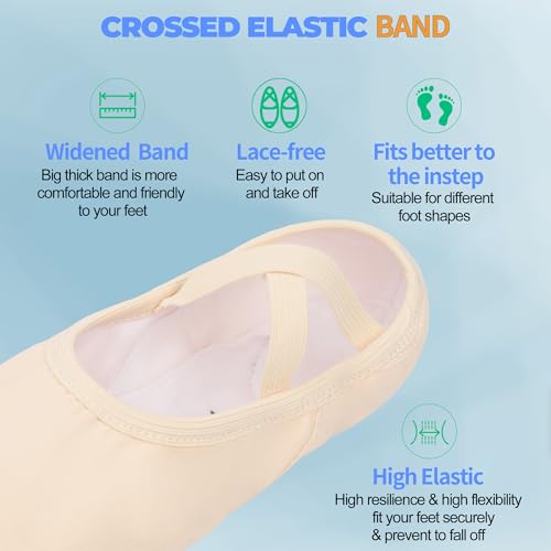 Adult Ballet Shoes Women Girls Leather Split Sole Canvas Yoga Ballerina Dance Flats Style Slippers for Dancing3