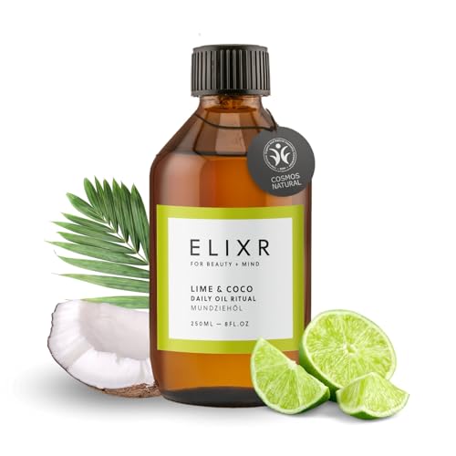 ELIXR Mundziehöl | aus Höhle der Löwen | ayurvedische Mundspülung pflegt auf natürliche Weise | zertifizierte Naturkosmetik aus Deutschland (250ml, Lime & Coco)