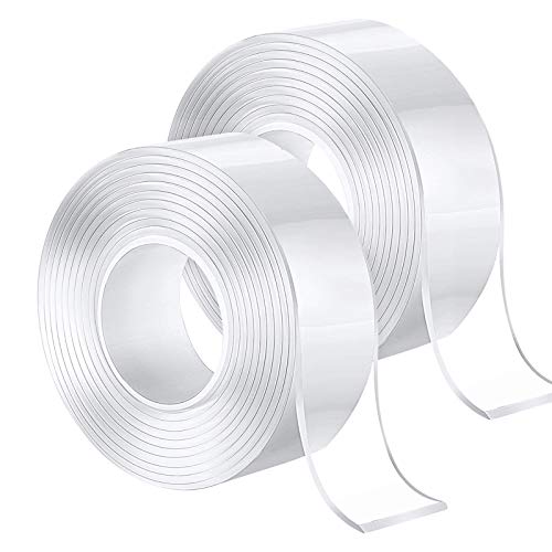 Preisvergleich Produktbild 2 Stück Nano doppelseitiges Klebeband, Mehrzweckband, Doppelseitiges nicht markierendes Klebeband, Extrem starkes Premium Nano Tape,waschbares Klebeband, wiederverwendbare Klebebänder(3M)