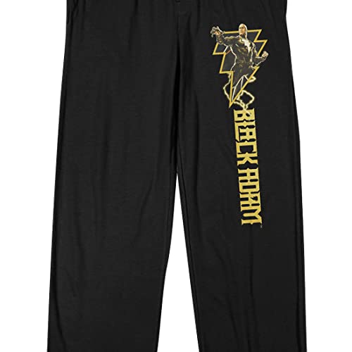 Black Adam Lightning Bolt Adam Men's Black Sleep Pajama Pants2