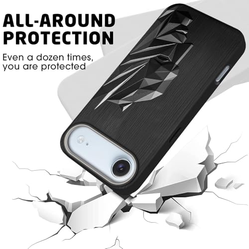 Image of TOUCCH 3D Face Case Cover for iPhone 17 Air| Shock Proof Design with Camera Protection Ring| Liquid Case (Microfibre Lining) for iPhone 17 Air | Silicone - Black