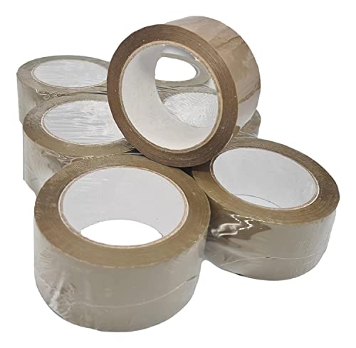 IDMENAGE - Lot de 6 rouleaux de ruban adhésif Marron - 66m x 48mm Cover