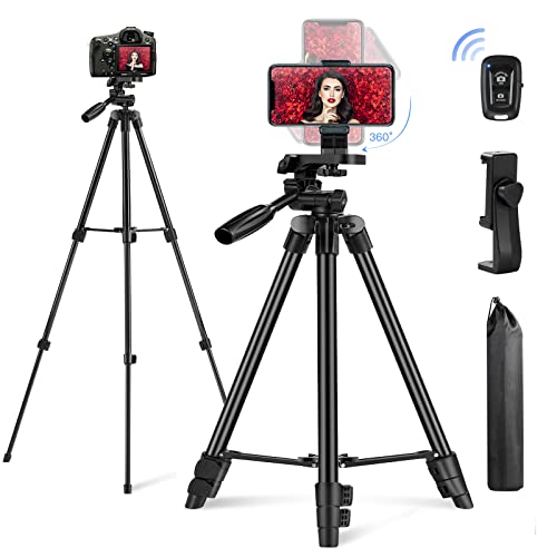 Handy Stativ, Stativ für Smartphone Lightweight Kamera Stative Handystativhalter mit Telefonhalterung und Bluetooth Fernbedienung Tripod Ständer für iPhone/Samsung/Huawei/Kamera Cover