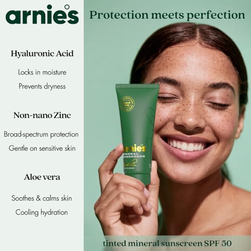 Image of Arnie's Mineral Sunscreen SPF 50 by Arnold Palmer - Lightweight Daily Face & Body Sunscreen for Sports & Outdoor Use - Non-Greasy Zinc Oxide with Organic Aloe, No White Cast, Tear-Free 3.0 Fl. Oz.