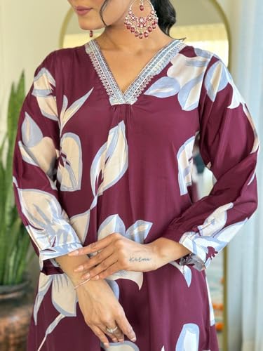 Image of Shiv Textiles Art Silk Solid Regular Kurta Sets for Women (JDA-GULMAHOR-Wine-XL Maroon