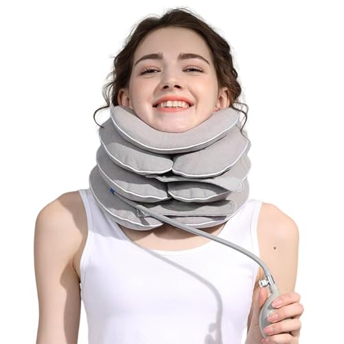 Image of Cervical Neck Traction Device for Home Use, Inflatable Neck Stretcher for Instant Neck Pain Relief, Adjustable Neck Support for Decompression & Neck Extension