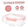 GULFLIN Glass Meal Prep Containers 12-Pack, 22oz Glass Food Storage Containers with Lids, Air-Tight, Leak-Resistant, Freezer to Microwave Safe-Pink Set