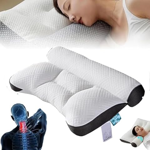Syansju Elitiquea Pillow,Swaynook Pillow,Sleep Enhancing Cervical Support Comfort Goose Down Pillow,Ergonomic Goose Down Pillow for Neck (Black) Cover