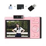 Digitalkamera mit 48MP Foto- und 4K-Videoaufnahme, Autofokus-Technologie für präzise Aufnahmen, 2 8-Zoll-HD-Bildschirm, OTG-Unterstützung für schnelle Dateiübertragungen (Pink 32G)
