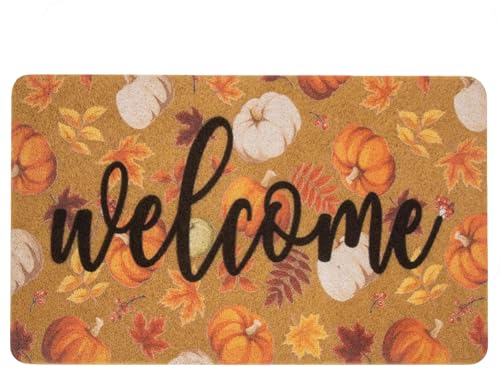 NociHah Pumpkin Hello Door Mat for Front Door 30''x 17'' Coir Welcome Mat with Anti-Slip...
