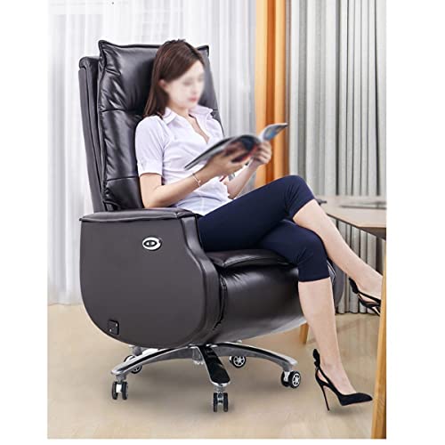 Tiiiopkvvv Managerial Chairs Executive Chairs Computer Gaming Chairs Video Game Chairs Electric Massage Home Office Desk Chairs Boss Chair Cowhide - Image 3