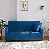 Fsogasilttlv Stretch Couch Covers 4 Seater,Solid Color Elastic Spandex Slipcovers Couch Cover, Stretch Sofa Towel Corner Sofa Covers For Living Room 235-300cm(1pcs)