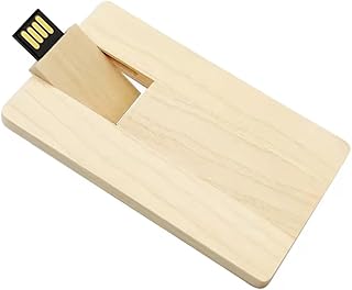 CleverlyGifted® 64GB Wooden Credit Card Style USB Flash Drive, 1pc, Gifting Pen Drives, Wooden Material, Upto 10Mbps