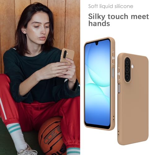 Image of YATWIN Silicone Case for Samsung Galaxy A17 4g /5g, Soft-Touch, Shockproof, DustProof, Antiskid Phone Cover for Samsung Galaxy A17 4g /5g - Milk Tee