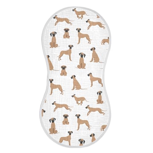 Image of vvfelixl Baby Burp Cloths Great Dane Baby Newborn Cotton Burping Cloths Set Baby Washcloths 4 Pack