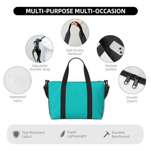 Laptop Tote Bag for Women Work - dark-aqua Gym Bag for Women Men, Personal Item Crossbody Travel Bags Carry On, Overnight Weekender Bags for Women Travel3