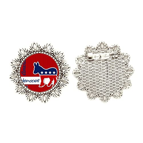 Broche de plata de burro americano para vestidos y solapas