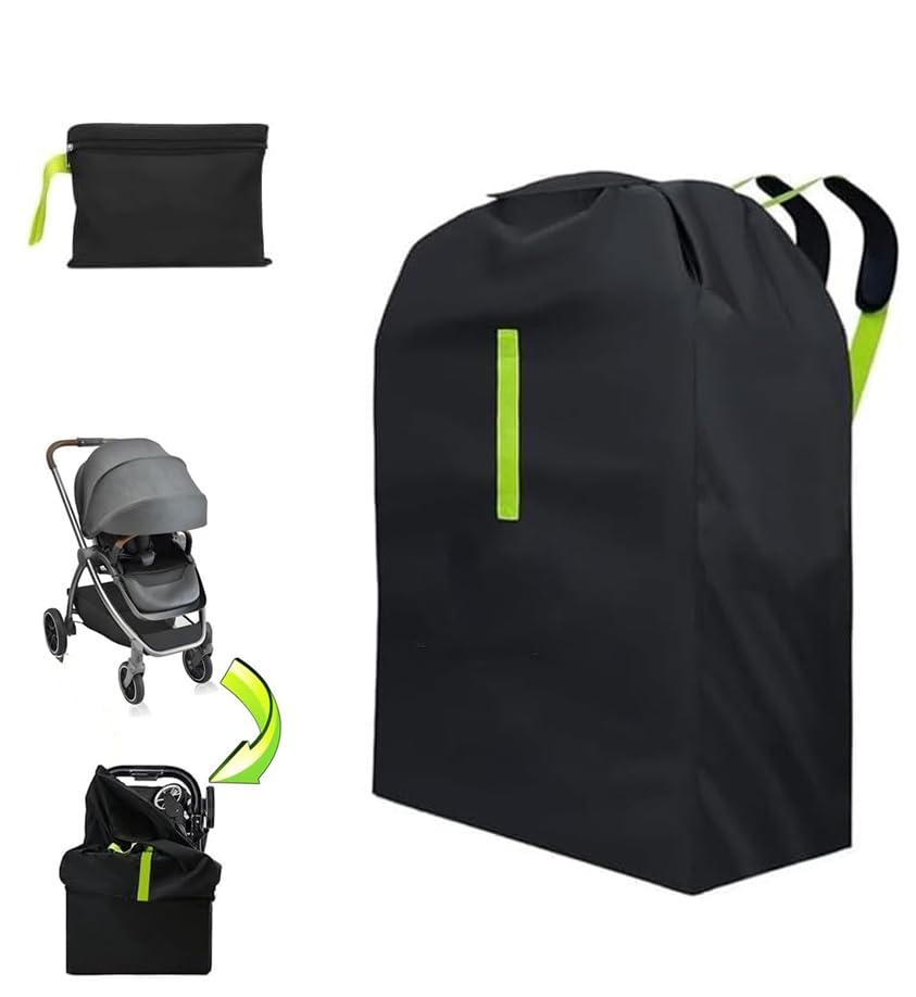 Heavy Duty Stroller Bag for Airplane, Waterproof Gate Check Travel Cover Baby Travel Gear Accessories for Airplane Fits Most Single/Double Strollers - غطاء حماية شنط السفر
