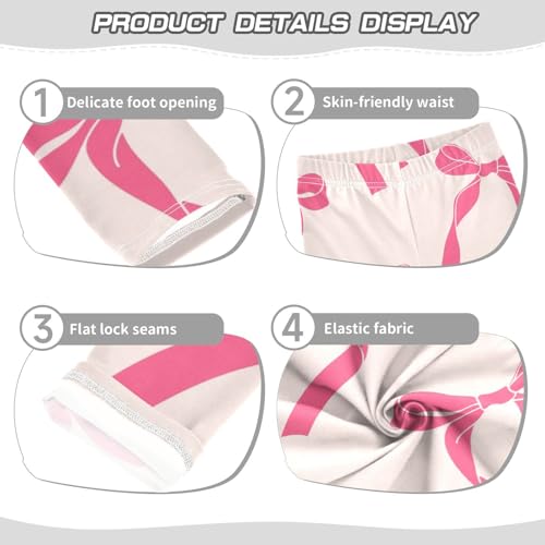 Ribbon Bows Girls Leggings,Workout Leggings for Girls Toddler Athletic Legging Size for 3-10T3