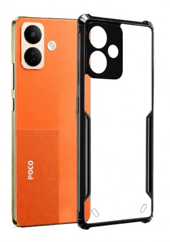 Image of SPAZY CASE Transparent Shockproof Back Cover for Poco X8 5G | Clear Case with Air Cushion Corners | Scratch Resistant Hard Back | Camera & Screen Protection
