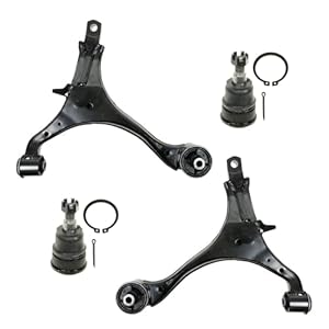 TRQ Front Lower Driver and Passenger Side Control Arm and Ball Joint Set 4 Piece Compatible with 2002-2006 Honda CR-V