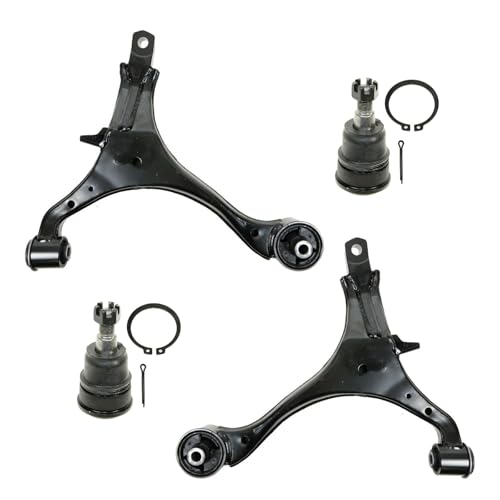 TRQ Front Lower Driver and Passenger Side Control Arm and Ball Joint Set 4 Piece Compatible with 2002-2006 Honda CR-V