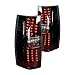 Winjet WJ20-0066-16 LED Tail Lights for 2007-2013 Chevrolet Suburban Tahoe - Gloss Black/Clear