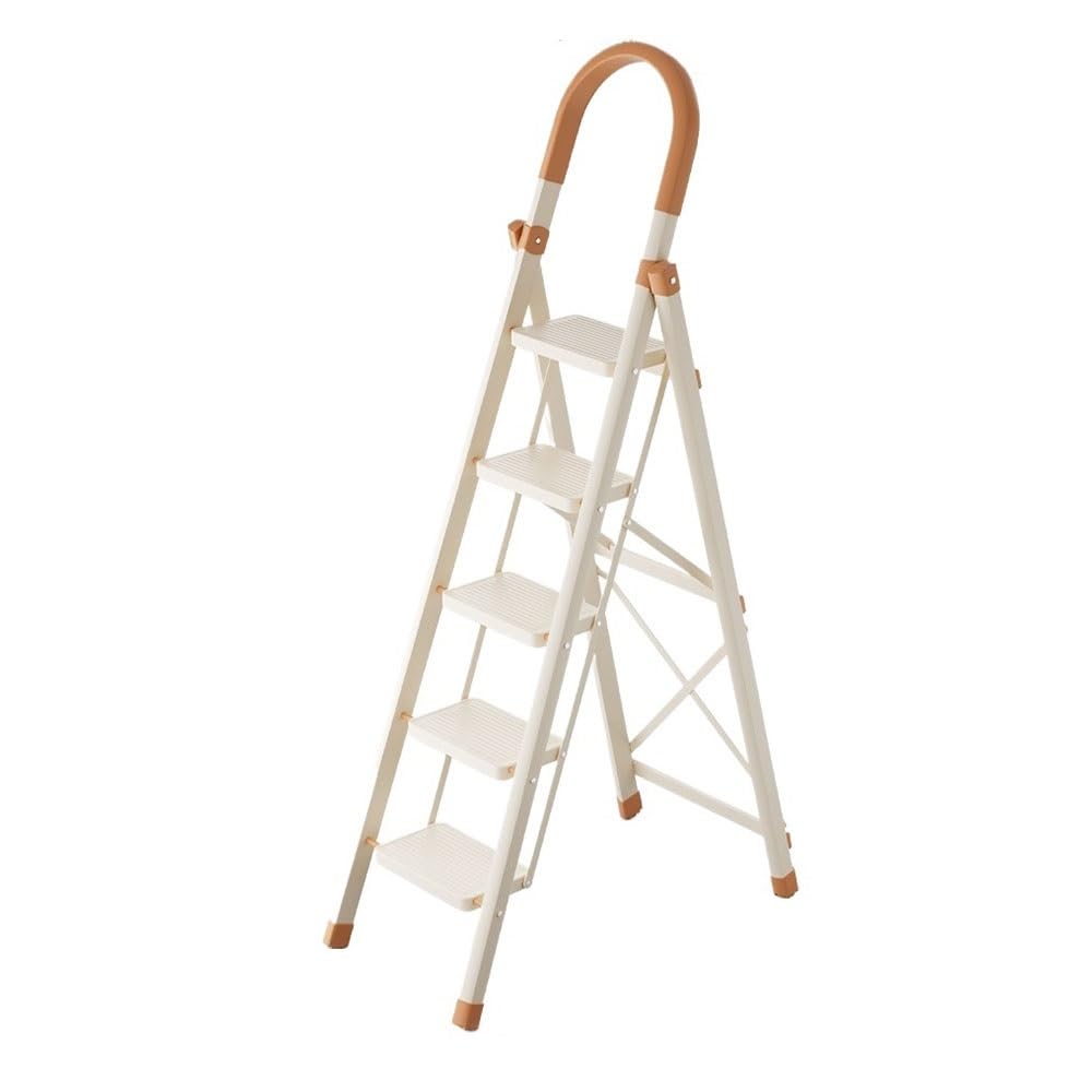 step ladder Home Folding Step Stool Small Indoor Reaching Stable Anti-Slip Handrail Lightweight Portable garage step ladder(Large)