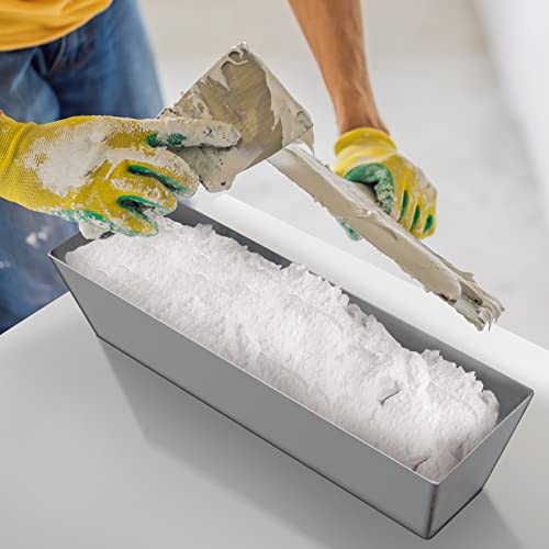 Drywall Pan Mud, 12” Stainless Steel Watertight Reinforced Mud Pan, Tapered Sides, Drywall Tool Tray Bucket #TOP4