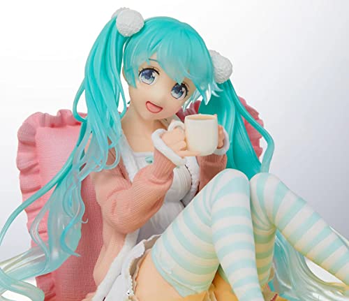 Hatsune Miku Sitting Position Action Figure Anime Girl Figure Collection Ornament 4.7Inch(Pajamas) #TOP1