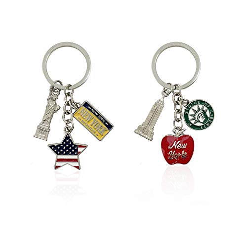 DESIGN U.S.A. SOUVENIR NYC Metal Keychain, New York Color Key