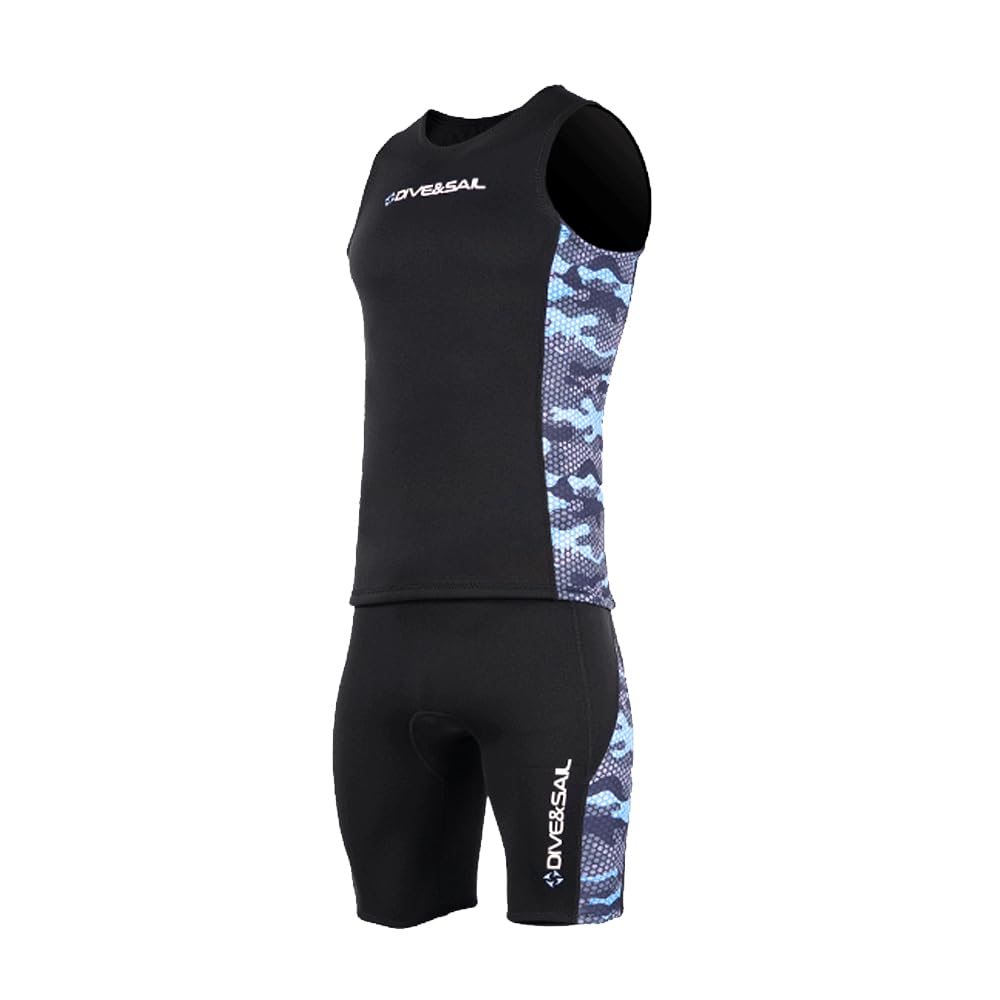 Herren-Neoprenanzug-Weste, 2 mm Neopren, ärmelloses Oberteil zum Tauchen, Kanufahren, Schwimmen mit Nylon, 10 % Material zum Surfen