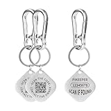 PIKEEPER Smart QR Code Keychain Tags - Location Display on Scan, Easy Lost & Found with Reward Option, Personalized Key Organizer for Men & Women, 2 Silver Rings