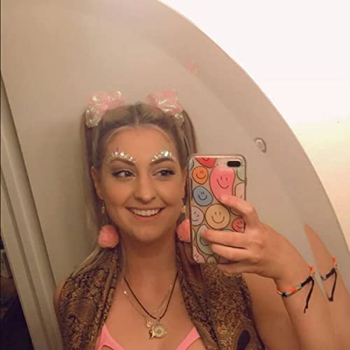 Pom Pom Earrings for Women Trendy Butterfly Puffy Dangle Earrings Faux Fur Ball Fluffy Earrings Rave Earrings Prom earrings Puffy Round Earrings Fun Fairy Earrings for women2