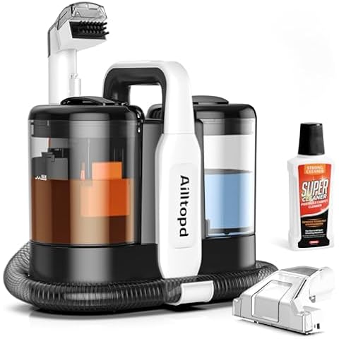 Carpet Spot Cleaner, for Carpet, Pets, Stairs, Car Seat, Couch, with Two Brush Heads and Cleaning Solutions Cover