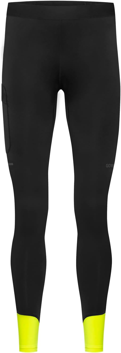 GORE WEAR Men's Concurve Thermo Running Tights - Black/Neon Yellow | Medium