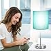 Lynnoland Green Touch Table Lamps Set of 2 with 2 USB & AC Outlet, 3-Way Dimmable Bedside Nightstand Lamps for Bedroom Lamps Living Room Nursery, 800 Lumens 5000K Daylight Bulbs Included