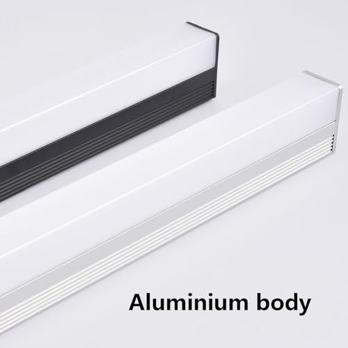 Iluminación de larga de aluminio y acrílico con acabado negro 3