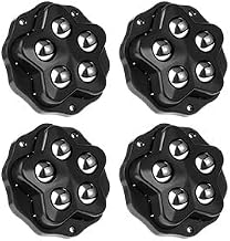 4 Heavy Duty Castor Furniture Black Adhesive Wheels 360° Swivel | Spherical, with Brake, 5 Steel Balls per Caster, Furniture Casters, For Sofa, Cabinet, Coffee Maker, Moving Furniture