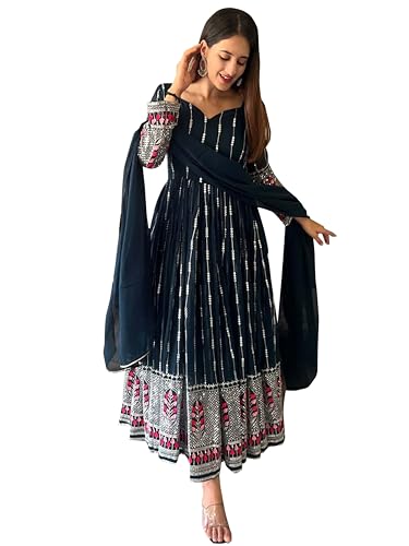 Image of Fashion Basket Women's Georgette Anarkali Dress