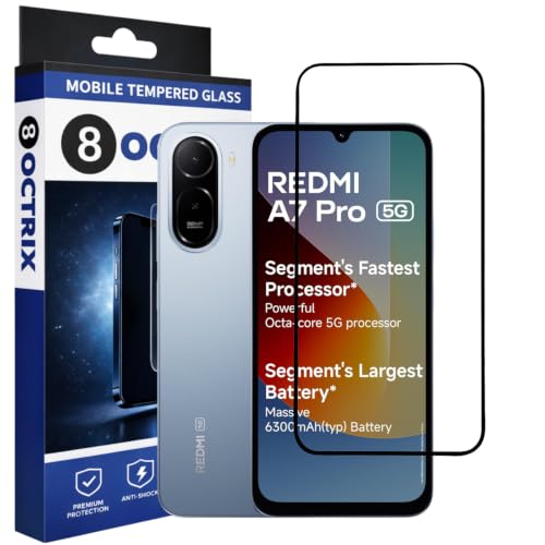 Image of Premium Tempered Glass Screen Protector Compatible for Redmi A7 Pro with Edge to Edge Coverage - Case Friendly, Anti-Scratch & Bubble-Free Installation Kit (Pack Of 1)