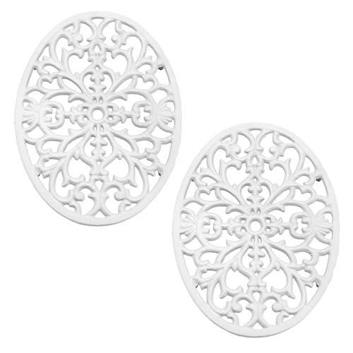 OLegei 2pcs Dessous de Plat rectangulaire en Fonte Vintage avec Pattes en Caoutchouc protéger Les Plats Chauds Support pour Casserole pour la Cuisine et la...